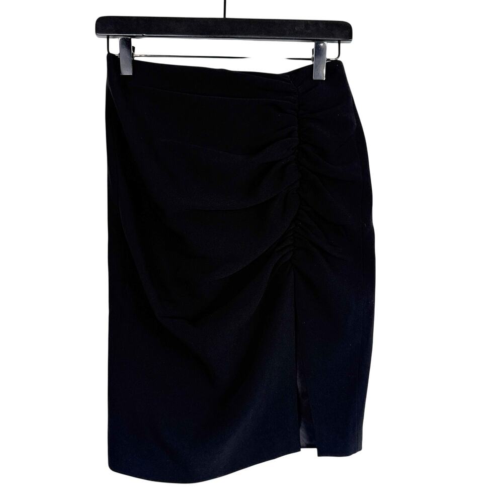 Cinq A Sept Ruched Pencil Skirt Black High Waist - 0